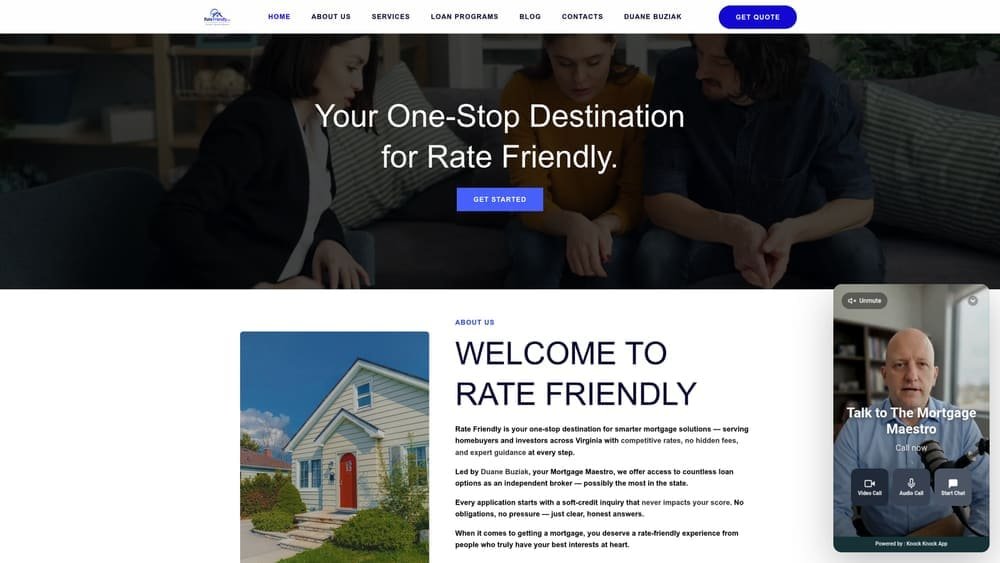 Screenshot of Rate Friendly website